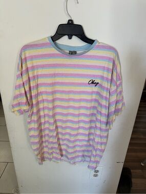 ASOS Pastel Striped Short Sleeve Tee in Pink, Yellow, Mint & Lavender